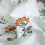 ABREEZE Floral Duvet Cover King Size Set Bird Flowers Bedding Set 100% Brushed Cotton Bedding Collection 1 Duvet Cover with 2 Pillowcases White