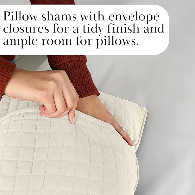 Southshore Fine Living, Inc. Twin XL Quilt Bedding Set, Soft Brushed Microfiber Bedspread Coverlet, Stain and Pet Hair Resistant Bedding, XL/Twin Size Quilt Set with 1 Pillow Sham, Cream