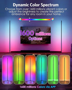 Upgraded Floor Lamp, 64.5''RGB LED Corner Lamp with App & Remote Control, 16 Million Colors & 300+ Scene, Standing Lamp with Music Sync for Living Room, Gaming Room，Bedroom