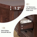 HOMMPA 24'' Farmhouse Nightstand with Charging Station, Bedside Tables with Storage, Side Table with USB Port, 3 Drawers End Table Dresser, Wood Night Stand for Bedroom, Living Room, Maroon Brown