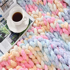Ultra Soft Chunky Knit Blanket Throw -50x70 Hand Knitted Warm Chenille Throw Blanket, Home Decor Soft Thick Yarn Cable Knit Blanket Breathable Fleece Banket Christmas for Couch Bed Sofa Best GIF