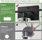3 Light Bathroom Light Fixtures, Matte Black Modern Vanity Lights with Clear Glass Shade, Bathroom Wall Lamp for Mirror Kitchen Living Room Hallway Cabinet Porch