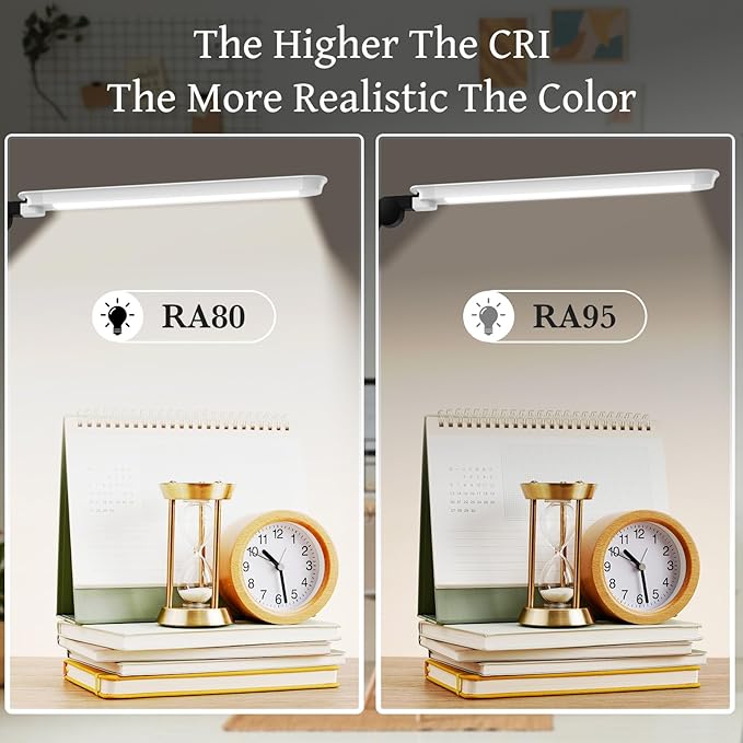 LED Desk Lamp for Home Office,Creative Touch Reading Light, with Memory Dual Light and Adjustable Swing Arm,15W 4 CCT Eye-Care Modes & 4 Brightness Levels Table Lamp with USB Charging Ports-Black