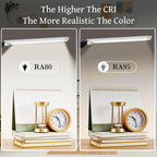 LED Desk Lamp for Home Office,Creative Touch Reading Light, with Memory Dual Light and Adjustable Swing Arm,15W 4 CCT Eye-Care Modes & 4 Brightness Levels Table Lamp with USB Charging Ports-Black