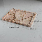 Natural Luxury Scalloped Marble Tray 10.8"x8", Rectangle Vanity Tray for Bathroom Kitchen Counter, Decorative Tray for Dresser Home Decor (Pink Marble)