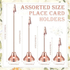 20 Pcs Table Number Holders 4/6/8/10 Inch Metal Place Card Holders with Alligator Clip Heavy Base Wedding Table Number Stand Picture Photo Clip for Banquet Party Birthday Restaurant(Rose Gold)