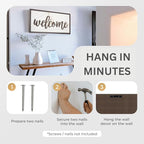 Welcome Sign - Large Rustic Wooden Wall Decor for Farmhouse Living Room, Entryway, or Foyer | 32"x16" Hanging Wall Art