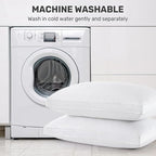 UNIKOME Goose Down Feather Pillows with 100% Cotton Cover, Gusseted Bed Hotel Collection Pillows for Sleeping, King Size, Set of 2