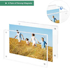 Golden State Art 5x7 Acrylic Picture Frames 5 Pack, Frameless Clear Photo Frame, Double Sided Freestanding, Tabletop Display for Home Office Desk