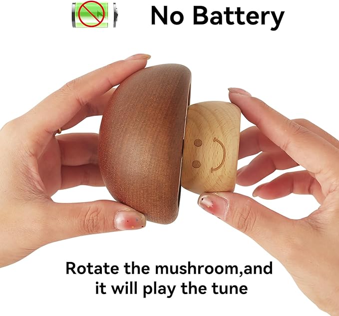 Wood Star Wars Wind up Music Box Antique Cute Mushroom Mechanism mini Musical Gift Home Decoration Crafts for Children Boys Kids Man Christmas, Wedding, Valentines, Birthday