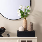 Ceramic Vase Home Table Decor - Flower Vase Set of 3 Living Room Kitchen Decorations Farmhouse Modern Rustic Vases Decorative Centerpiece for Shelf Bedroom Office Bathroom Dining Coffee Desk