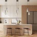 Modern Raindrop Pendant Lights, Black Cluster 2-Light Pendant Lights Kitchen Island, Bronze Bedside Pendant Lighting, Adjustable Suspension Cord for Dining Room,Bathroom,Bedroom,Bulb Included