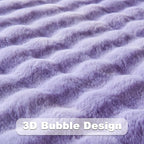 NEWCOSPLAY Faux Fur Throw Blanket Lavender Bubble Blanket Thick Warm Soft for Couch Sofa Bed 550GSM (Lavender, Throw(50"x60"))
