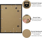 Vittanly 18x24 Picture Frames Set of 9, Shatter Resistant Plexiglass, Display 16x20 Pictures with Mat or 18x24 without Mat, Photo Frames for Wall or Tabletop, PVC Frame, Black