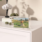 6x8 Inch Acrylic Picture Frames,6 by 8 Magneticear Acrylic Photo Frame, Frameless 8x6 Photo Frames,Double Side Display Glass Desktop Frame with Gift Box 2PACK