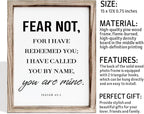 Christian Wooden Wall Sign, Bible Verse Hanging Decor, Master Bedroom Decors, Religious Home Decor, Framed Wall Plaque Sign 15 * 11.5 inches, Christian Gift, Fear Not, for I Have Redeemed You