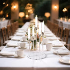 5 Arm Acrylic Candle Holder Stand Elegant Crystal-Clear 3 Tier Stems for Flameless LED Candles Modern Spiral Twist Design, Sturdy 7.09" Round Base Perfect for Weddings & Home Decor (2, Candelabra)