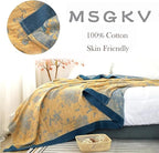 MSGKV Boho Throw Blanket Summer Blanket 100% Cotton Boho Couch Cover,Versatile Knit Woven Blankets,Super Soft Warm & Decorative Blanket for Chair Bed Sofa and Living Room,60''Wx 80''L