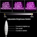 Bar Neon Sign Late Night Early Morning Neon Signs for Wall Decor Beer LED Neon Sign Pink Letter Neon Light Sign Dimmable Neon Lights for Bedroom Bar Party Hotel Club Party Man Cave Decor