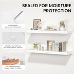 Floating Shelves for Wall, 72"W x 9.3"D x 1.5"H, Long Wooden Wall Mounted Display Shelves with Invisible Brackets for Living Room, Bedroom, Bathroom, Kitchen Decor and Storage, Set of 1, White