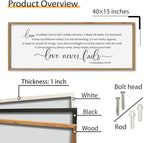 SRSZHIYUE Love is Patient Kind Sign Wall Decor Art 40"×15" 1 Corinthians 13 4-8 Master Bedroom Christian Wood Framed Large Wall Hanging (Wood)