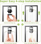 16" Set of 2 Industrial Table Lamps with USB A+C Charging Ports and AC Outlet, Fully Stepless Dimmable Bedside Lamps with Seeded Glass Shade for Bedroom Living Room Office, LED Bulbs Included