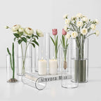 60 Pack Glass Cylinder Vase for Centerpieces, Clear Flower Glass Vases for Wedding Decorations, Hurricane Floating Candle, Holder for Table Centerpiece Wedding Home Décor