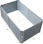 Land Guard 8×4×2ft Galvanized Raised Garden Bed, Planter Boxes Outdoor, Raised Garden Beds Outdoor for Vegetables, Flowers, Herbs, 479 Gallons, Modern Gray… B0CWTYXT24