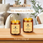 Balsam & Cedar Scented Candle Set 2 Pack – Natural Soy Wax Hand-Poured – Relax and Relieve Stress – 60-Hour Long-Lasting Burn – Premium Aromatherapy Candle for Home Decor, Gifts