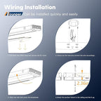 BBOUNDER 6 Pack 4FT LED Wraparound Light with 3CCT Selectable, 4000K/5000K/6500K, Super Bright 5500LM 50W 4 Foot Fluorescent Light Fixture, Flush Mount Office Ceiling Light for Kitchen Garage, White