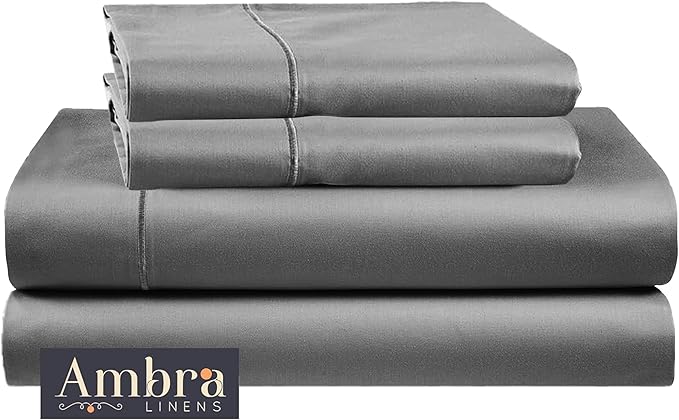 Tencel Sheets 4 Piece Full XL Size - 100% Eucalyptus Lyocell Full XL Sheets Set - Soft, Cooling & Breathable for Hot Sleepers - 16” Deep Pockets Hotel Quality Bedding Set - Grey