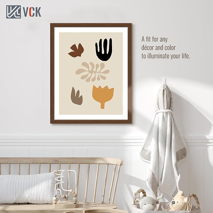 VCK 24x30 Brown Poster Frame 3 Pack, Wood Picture Frame with Exclusive Wood Grain, Wall Mounting Hanging