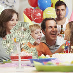 PABIPABI Money Tree Gift Holder, 24 LED Lighted Display Tree with 6 Clear Clips, Battery/USB Powered Timer Birch Tree for Christmas, Memo, Present Card, Photo, Wedding, Birthday Graduation