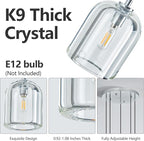 Modern Chrome Pendant Lights Kitchen Island Ceiling Chandelier Indoor Crystal Hanging Light Fixtures for Dining Room Kitchen Living Room Bedroom（5Light）