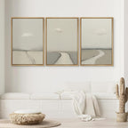 SIGNWIN Framed Canvas Print Wall Art Minimalist Rain Cloud Abstract Neutral Landscape Photography Modern Art Minimalist Black and White for Living Room, Bedroom, Office - 24"x36"x3 Natural