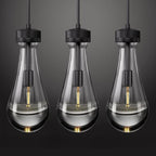 Espird Raindrop Pendant Lights - Matte Black Pendant Lights Kitchen Island, Teardrop Island Lights for Kitchen Set of 3 Modern Chandelier Pendant Light for Bedroom Bathroom Living Room