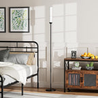 Ambimall LED Floor Lamp with Remote Control, 65" Standing Lamp with Stepless Adjustable 3000K-6500K Colors & 5%-100% Brightness, Foot Switch(Black)