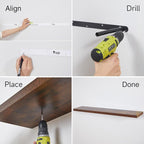 BAYKA Floating Shelves, 48 inches Long Wall Mounted Rustic Wood Shelves for Bathroom, Bedroom, Living Room, Kitchen, Office, Hanging Shelf for Books/Storage/Decor(Rustic Brown,Set of 2)