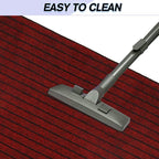 Custom Size Backed Non-Slip Area Rugs Runner, Easy Clean, Waterproof Runner Rugs for Hallway Entryway, Kitchen, Laundry, 3FT x 65FT, Red Stripe