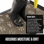 GORILLA GRIP 100% Waterproof All-Season WeatherMax Doormat US Designed Natural Rubber, Stain and Fade Resistant, Low Profile Indoor Outdoor Door Mats, Easy Clean Patio Mat, 17x29, Tan Pawprints