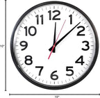Ultimate Wall Clock | 10 Inch | Round | Quartz | Black | Kitchen | Office | Bedroom | Study | Classic | Indoor | Outdoor | Unbranded | Battery Operated | Modern Décor | Non-Atomic