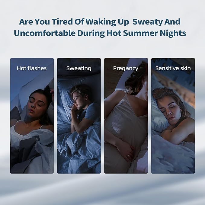 Twin Cooling Comforter with Tencel™ Fill for Hot Sleepers & Night Sweats - Lightweight, Breathable，Double-Sided Cold Blanket All Season Thin Bedding (White, Twin XL 68"x 90")