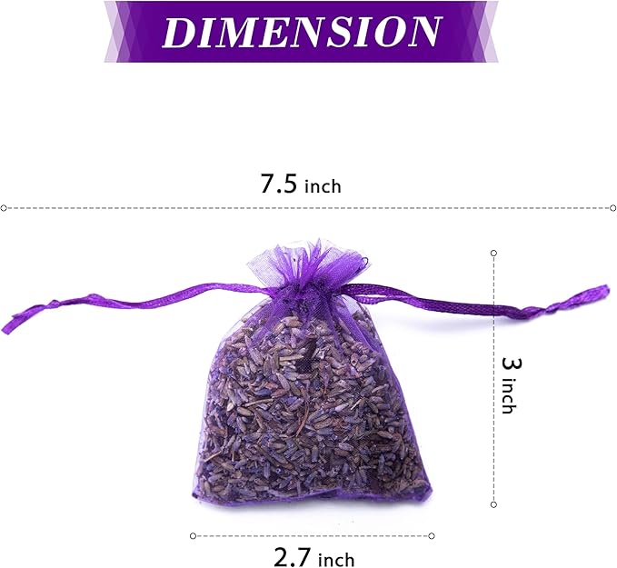 Pack of 24 Lavender and Cloves Sachets for Clothes Storage, Home Fragrance Sachet for Closets, Garment Bag or Drawers, LV-H-1