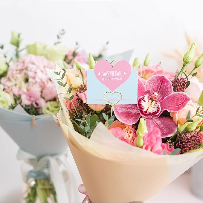 Sunnyray 30 Pieces Metal Wire Floral Picks Wire Place Card Holder Stand 13 Inch Table Name Number Picture Clips Menu Note Memo Holder for Wedding Birthday Party