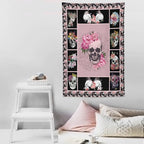 yowecso Sugar Skull Tapestry Horror Skeleton Tapestry Wall Hanging for Bedroom Rose Skull Tapestries Aesthetic Wall Decor for Home Dorm Living Room 40"x60"