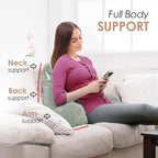 Nestl Reading Pillow for Kids, Small Bed Pillow, Back Pillow for Sitting in Bed, Memory Foam Chair Pillow, Reading & Bed Rest Pillows, Sage Green Back Pillow for Bed, Arm Pillow with Pockets