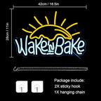 WLHOPE Wake in Bake Neon Signs Yellow Blue LED Neon Signs for Wall Decor, USB Fried Eggs Neon Light Letter Bakeing Neon Sign for Bedroom Home Kitchen Cake Baking Shops Cafes Birthday Party