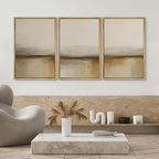 SIGNWIN Framed Canvas Print Wall Art Warm Neutral Horizon Abstract Beige and Brown Landscape Photography Modern Art Minimalist Black and White for Living Room, Bedroom, Office - 16"x24"x3 Natural