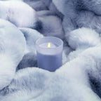 Touchat Luxury 1000GSM Faux Rabbit Fur Throw Blanket, Super Heavy Warm Cozy Grey Blankets for Couch Bed Sofa, Ruched Plush Fuzzy Elegant Soft Reversible Mink Blanket for Living Room Bedroom, Blue