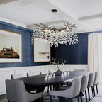 Modern Black Crystal Tree Branch Chandelier,14-Light 40" Black K9 Crystal Chandeliers for Living Room, Round Chandelier for Dining Room,High Ceiling,Kitchen Island,Foyer,Staircase